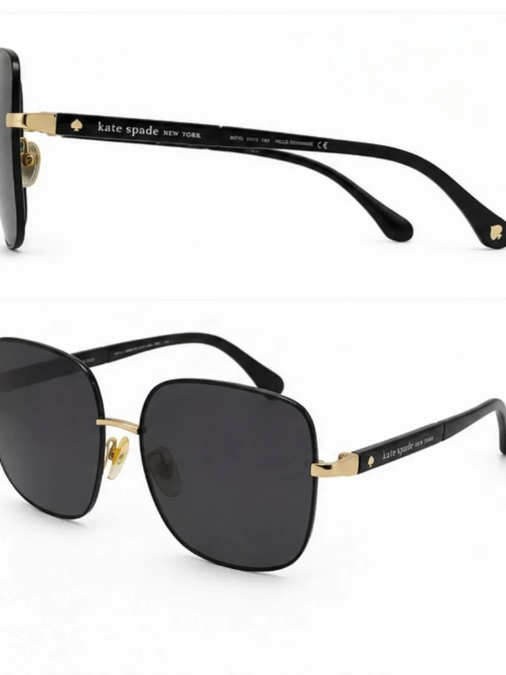 Kate Spade Maisie/G/S Black Gold Sunglasses 60-15-140 with Case